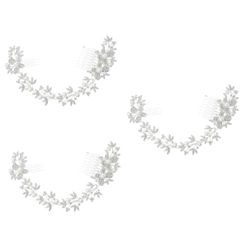 Beavorty 3 Stk Braut Haarkämme Kopfbedeckungen für Damen Kristall Stirnband Perlenhaarkämme graceling gracy Tiara haarschmuck Frauenhaarkämme Haarkämme für die Braut Hochzeitskleid Kamm von Beavorty