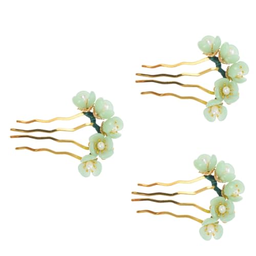 Beavorty 3 Stk Haarnadel Haarspangen Haarklammer Ohrringe Prinzessin Kristall Hochsteckfrisur Tiara Damen Ohrringe Haarschmuck chinesische traditionelle blumenhaarstäbchen klassisch Kamm von Beavorty