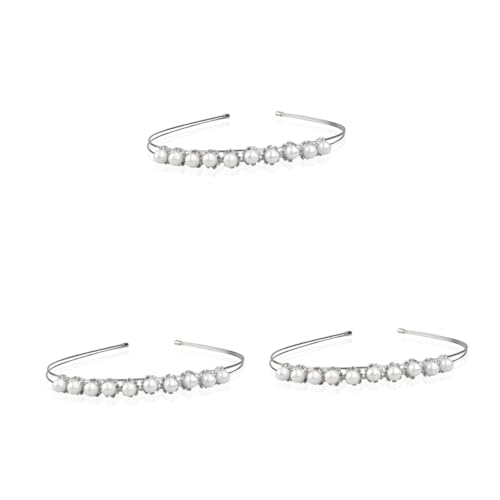 Beavorty 3 Stück Braut Tiara Haarband mit Perlen und Funkelnden Strasssteinen Modischer Haarschmuck für Damen Geeignet für Hochzeiten Partys und Festliche Anlässe von Beavorty