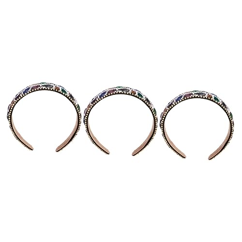 Beavorty 3st Stirnband Mit Breiter Krempe Haarschmuck Strass-stirnband Kopfbedeckungen Für Frauen Haarreifen Im Einfachen Stil Südkorea Koreanische Version Damen von Beavorty