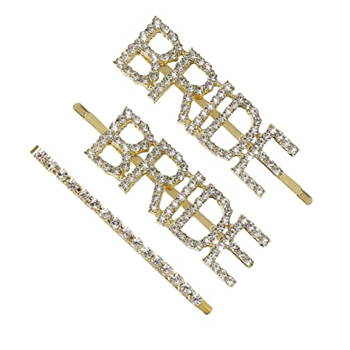 Beavorty 3st Buchstaben-wort-clip Strass-haarnadel Hochzeitsaccessoire Kopfschmuck Für Mädchen Haarnadel Aus Kristall Mädchen Haarnadel Braut Haar Fräulein Strasssteine Dekorationen Metall von Beavorty