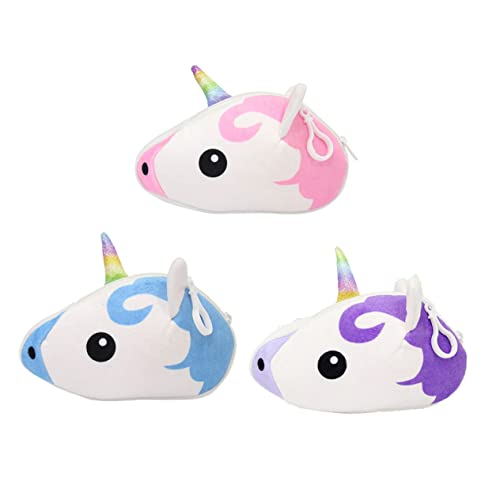 Beavorty 3 Stück Einhorn Mini Geldbörse Plüsch Niedlicher Aufbewahrungsbeutel für Damen für Kosmetik Münzen und Kleine Gegenstände Farblich Sortiert Zufällige Farbe von Beavorty