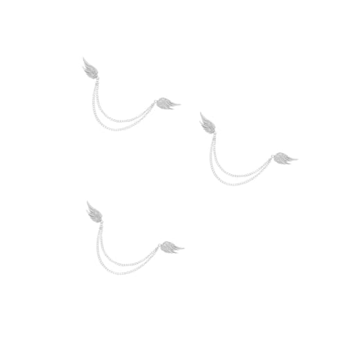 Beavorty 3 Stück Engelsflügel Brosche Herren Silber Robuste Reversnadel mit Strassstein Modisches Accessoire für Anzug Hochzeit Büro und Freizeit von Beavorty