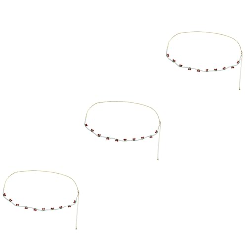 Beavorty 3 Stück Ethnische Bauchkette mit Kirschimitat Perlen Modisches Ketten Gürtel Accessoire für Damen Elegantes Design Perlen für Verschiedene Outfits Strapazierfähig von Beavorty