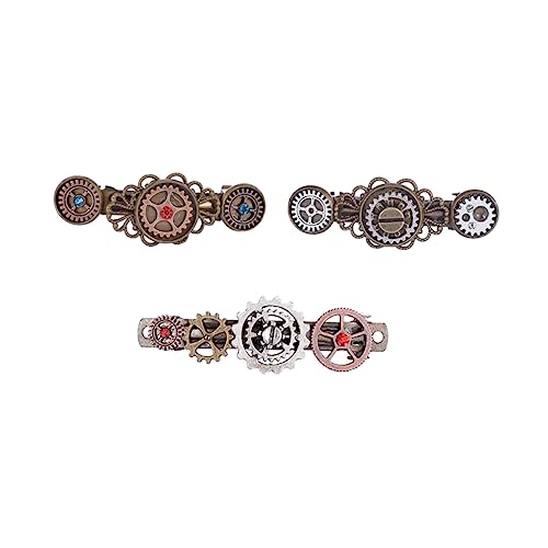 Beavorty 3st Haarnadeln Aus Metallbronze Steampunk-haarnadeln Steampunk Schmuck Zahnräder Ausrüstung Retro-haarspangen Antike Gotische Haarspange Steampunk-haarspangen Jahrgang Federbügel von Beavorty