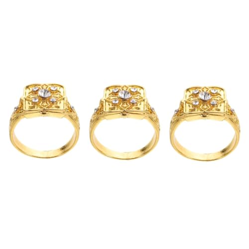 Beavorty 3 Stück Geheimer Herrenring mit Verstecktem Fach Kunstvoll Geschnitzt Mikropavé Strasssteinen Flexibler Klappdeckel Langlebig Schmuck für Alltag und Besondere Anlässe von Beavorty