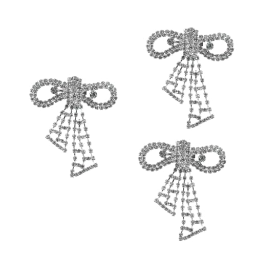 Beavorty 3 Stück Glitzernde Brosche mit Schleifen und Quasten Design Strassbesetzte Anstecknadel für Damenkleidung und Schuhe Schmuckklammer für Hochzeiten Partys Festliche Anlässe von Beavorty