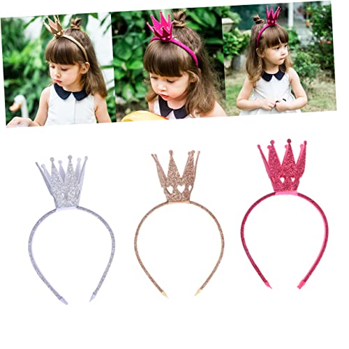 Beavorty 3 Stk Prinzessin Haarband Kinderhaarreifen Geburtstag Für Mädchen Gold Stirnband Für Mädchen Glänzendes Haarband Stirnband Frauen Baby-stirnband Tiara Hochzeit Braut Geschenk von Beavorty