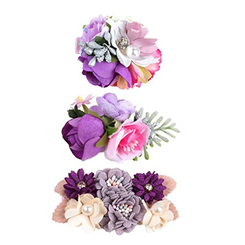 Beavorty 3st Haarnadel Haarspangen Blumen-haarschleifen-clips Gefälschte Blumenornamente Haarspangen Für Damen Blumen Zubehör Entenschnabel Fräulein Violett Seidentuch Blumennadel von Beavorty