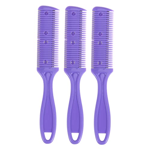 Beavorty 3st Haarschere Effiliermesser Haarschneider Färber Haarschneider Trimmer Haarschneidehilfe Klaffte Rasierer Für Männer Stoffschere Mann Kamm Rostfreier Stahl Violett von Beavorty