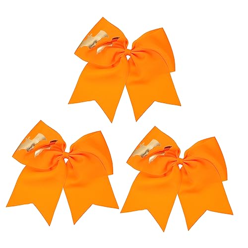 Beavorty 3st Haarseil Cheerleader-haarschleifen Halloween Schleife Knoten Haargummi Halloween-haarschleifen Halloween-mädchen-kopfschmuck Dicke Haarbänder Kürbis Kind Polyester Partybedarf von Beavorty