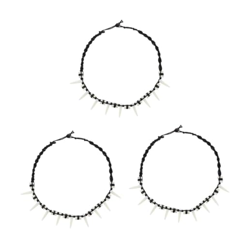 Beavorty 3 Stück Handgefertigte Bohemian Halskette mit Wolfszahn Anhänger Modisches Unisex Design Komfortables Material Individuelles Statement Schmuckstück für Herren und Damen Vielseitig von Beavorty