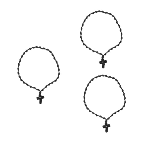 Beavorty 3 Stück Handgefertigte Gebetskordel Halskette mit Handgeflochtenem Kreuzanhänger Langlebige Spirituelle Schmuckstücke für Männer und Frauen Ethnische Glaubenselemente von Beavorty