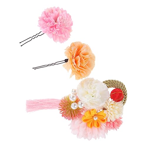 Beavorty 3St Handgefertigte Haaraccessoires im japanischen Stil hochzeitsdeko Haarschmuck Blumen Haarnadel Damen schmücken Eisen von Beavorty