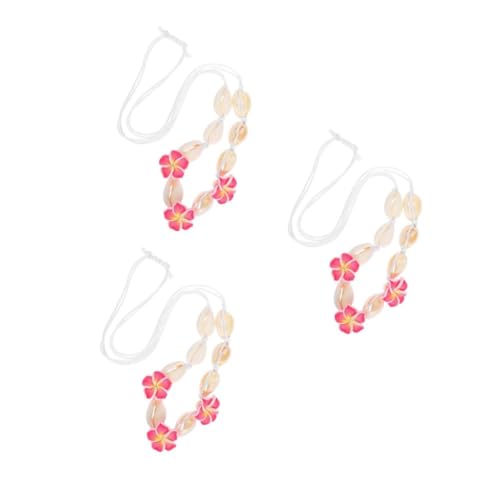 Beavorty 3 Stück Handgefertigte Muschelblumen Halskette Damen Leichte Weiche Tonperlen Mehrschichtige Strandkette Boho Schmuck für Sommerurlaub Partys und Alltag Einzigartiger Strandstil von Beavorty