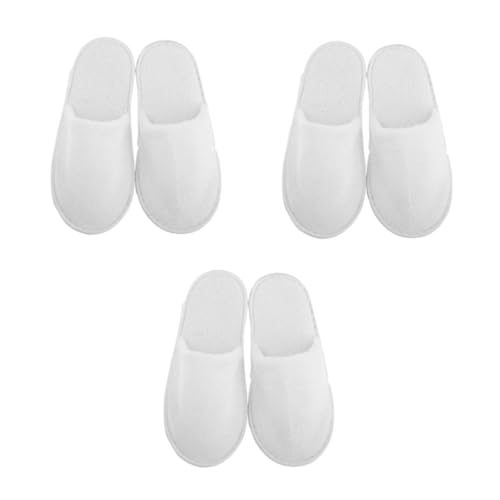 Beavorty 3 Stück Hotel Einweg Hausschuhe mit Rutschfester Dicker Sohle Weiche Korallenfleece Spa Pantoffeln mit Lustigen Cartoonmotiven für Gäste Reisen und Zuhause von Beavorty