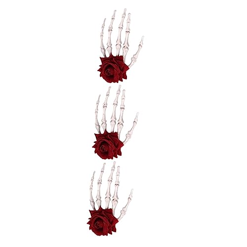 Beavorty 3st Handknochen Haarnadel Skelett- -haar-accessoire Halloween-haarspangen Für Frauen Punkrock-haarspangen Schädel Haarnadeln Dunkel Rosen Sport Fräulein von Beavorty