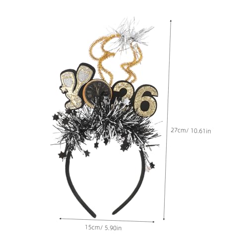Beavorty 3stücke Frohes Neues Jahr Stirnband Mit Sternanhängern Glitzerndes Pailletten-haarreifen Für Silvesterfeiern Dekoratives Neujahrshaarbänder Für Damen von Beavorty