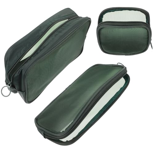 Beavorty 3stücke Kosmetiktasche Aus Netzstoff Mit Reißverschluss Kleine Make-up-Tasche Organizer-kosmetikbeutel Für Reisen Und Außeneinsätze Zum Aufbewahren Von Puderquasten von Beavorty