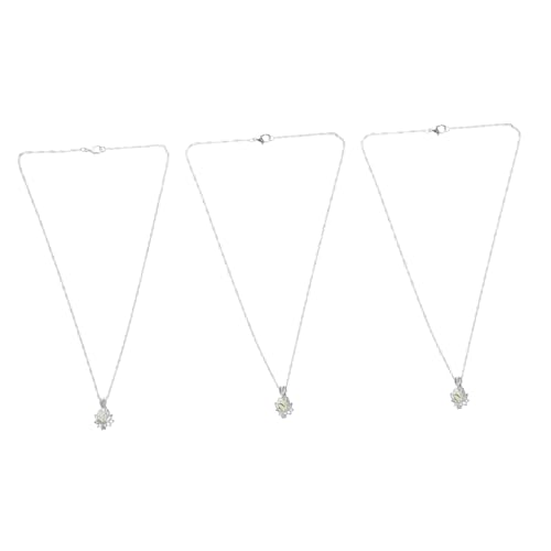 Beavorty 3stücke Legierung Halskette Mit Leuchtendem Lotus-anhänger Damen-kettenanhänger Leicht Und Angenehm Zu Tragen Für Partys Und Tägliche Nutzung von Beavorty