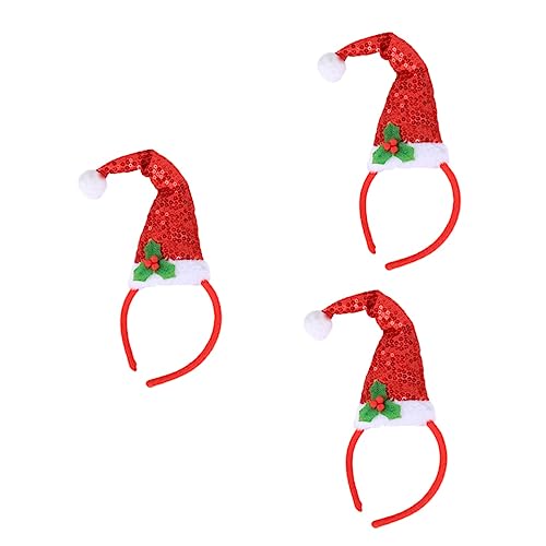 Beavorty 3st Modische Stirnbänder Weihnachtskopfschmuck Weihnachtsmütze Stirnband Weihnachtskopfbedeckung Weihnachtsstirnbänder Pailletten Kind Zubehör von Beavorty