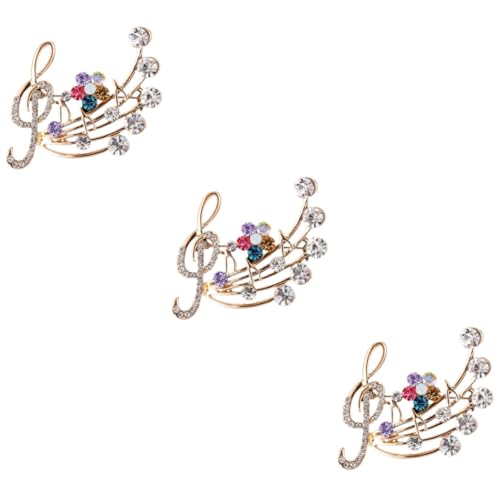 Beavorty 3 Stück Musiknote Brosche mit Eleganter Anstecker für Frauen Modisches Accessoire für Pullover Hochzeiten Partys Besondere Anlässe Langlebig Hochwertigem Legierungsmaterial von Beavorty