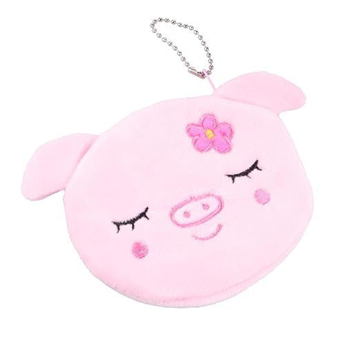 Beavorty 3 Stück Plüsch Geldbörse im Pig Design Flauschige Schlüssel Münztasche mit Reißverschluss Kleines Tragbares Wallet für Schule von Beavorty