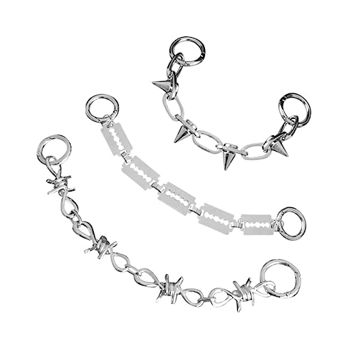 Beavorty 3 Stück Punk Schuhketten für Sneaker und Einzigartige Schuhschmuck Deko mit Dorn und Stacheldesign für Modebewusste Frauen von Beavorty