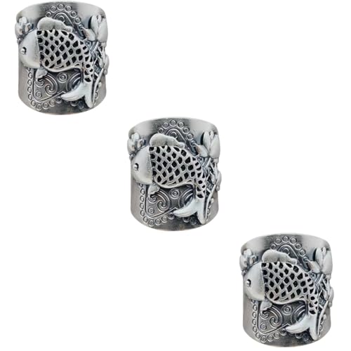 Beavorty 3 Stück Retro Lotusblüten Ring für Frauen Verstellbarer Offener Fingerring Hochwertigem Eleganter Damenring als Täglicher Schmuck von Beavorty