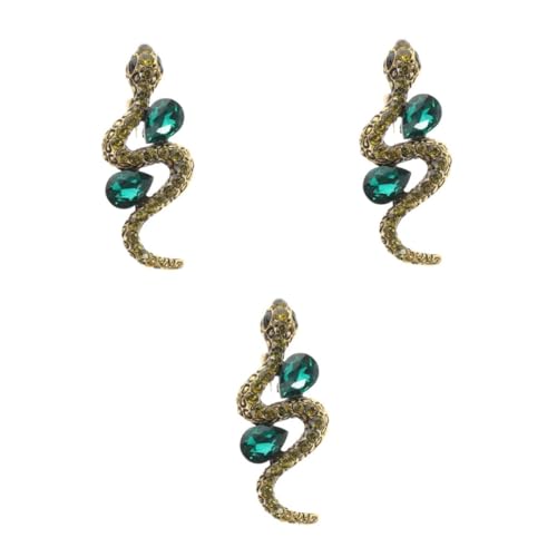 Beavorty 3 Stück Rhinestone Schlangenbrosche Handgefertigt Modischer Tier Anstecker Vielseitig als Anstecknadel Krawattenclip oder Hutdekoration für Damen und Herren von Beavorty