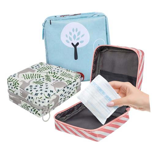 Beavorty 3 Stück Sanitary Pad Aufbewahrungstaschen aus Robustem mit Reißverschluss Kompakt und Stylisch für Handtasche Reise Alltag Vielseitig Nutzbar als Organizer für Damenbinden und von Beavorty