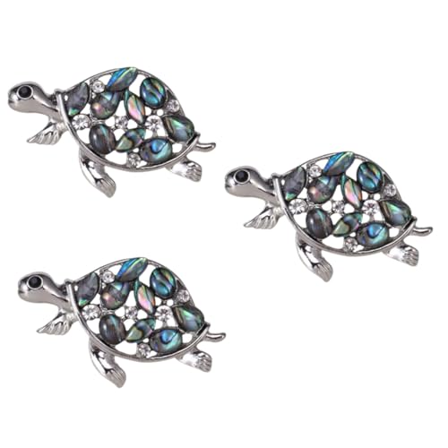 Beavorty 3 Stück Schildkröten Brosche Metall für Frauen Anstecknadel für Kleidung Schals Hüte Stilvolle Dekoration für Besondere Anlässe Geschenkidee von Beavorty