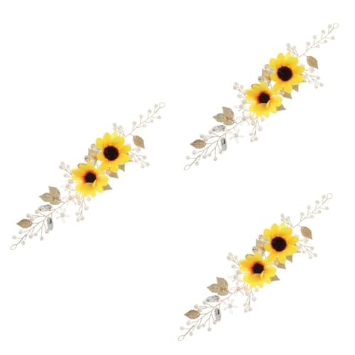 Beavorty 3-teiliges Einzigartiges Blumen-stirnband Für Damen Und Mädchen Brautschmuck Sonnenblumen-stirnband Aus Seide Für Partys Tänze Foto-sessions von Beavorty