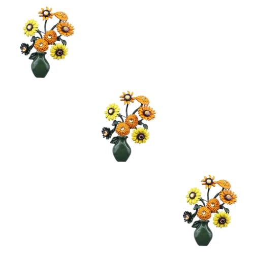 Beavorty 3 Stück Sonnenblumenbrosche Hochwertiger Legierung Stilvolle Anstecknadel für Damen für Kleidung Taschen Jacken und Anzüge Perfektes Accessoire für und Veranstaltungen von Beavorty