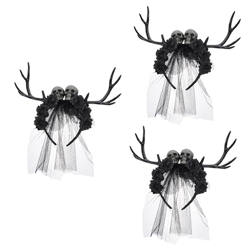 Beavorty 3 Stück Stirnband Haarschmuck Für Frauen Haarschmuck Für Frauen Halloween Requisiten Party Haarmanschette Halloween Haarschmuck Schönheit Kopfschmuck Zubehör Goth Kopfschmuck von Beavorty