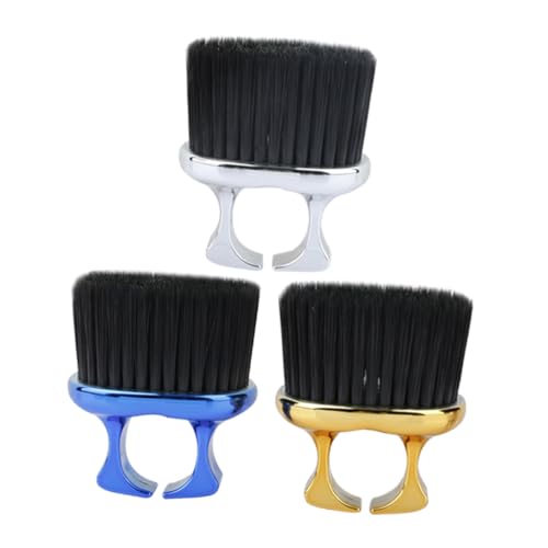Beavorty 3 Stück Teiliges Bartpinsel set aus Robustem Abs Material Handliche Herren bartbürsten in Gold Silber und Blau Inklusive Nackenstaubwedel Langlebig Leicht zu Reinigen für Präzises von Beavorty