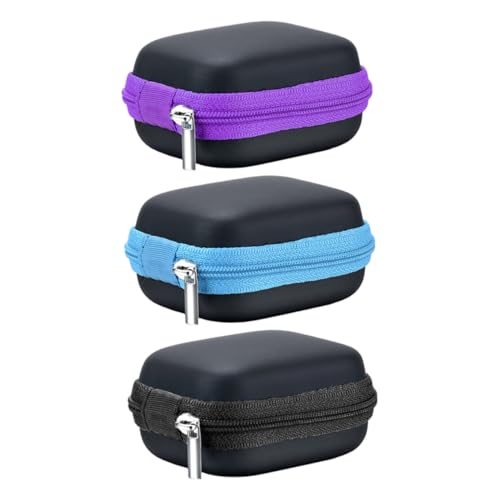 Beavorty 3 Stück Teiliges Eva Hartschalen Organizer für Ätherische Öle Tragbare Aufbewahrungstasche für Rollflaschen Kompakter Reise Essential Oil Carrying Case in Blau Violett und Schwarz von Beavorty