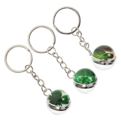 Beavorty 3 Stück Teiliges Nachtleuchtende Vierblättrige Kleeblatt Schlüsselanhänger Glücksbringer Dekoration für Schlüssel Taschen und Rucksäcke für Patrick's Day von Beavorty