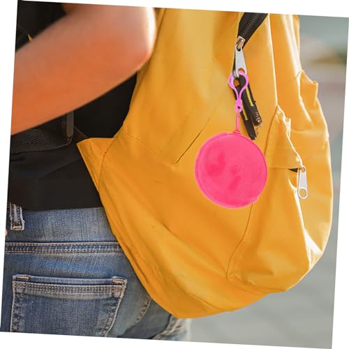 Beavorty 3 Stück Teiliges Plüsch Münzgeldbörsen Kleine Runde Schlüsselanhänger Taschen Mit Schnalle Mini Ohrhörer Aufbewahrung Candy Farben Rosa von Beavorty