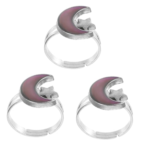 Beavorty 3 Stück Verfärbung Sring Stimmungsringe Für Frauen Schmuckringe Für Damen Stimmungsschmuck Modeschmuck Für Damenringe Schmuck Für Mädchen Anziehen Kostümringe Für Damen Metall von Beavorty