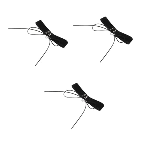 Beavorty 3 Stück Verstellbarer Samt Bowknot Choker Halskette für Damen Retro Schmuck mit Schwarzer Schleife Komfortabel und Langlebig Anpassbar für Verschiedene Halsgrößen Modisches von Beavorty