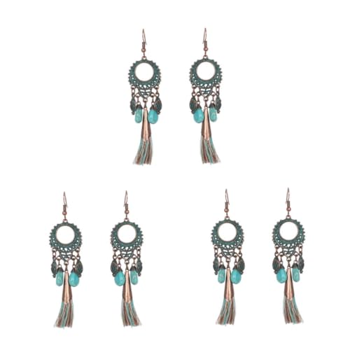 Beavorty 3 Stück Vintage Boho Tassel Ohrringe Dangle Ohrhänger Modisch Langlebig für Damen Freundin Frau von Beavorty