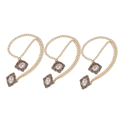 Beavorty 3 Teilige Kettenbrosche Klassische Anstecknadel Für Herren Mit Kette – Reversnadel Mit Kunstperle Anzugzubehör Für Geschäftsabende von Beavorty