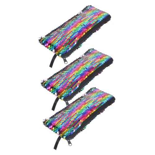 Beavorty 3stücke Kosmetiktasche Mit Pailletten Kleine Reißverschlusstasche Für Damen Aufbewahrungsbox Für Make-up Und Toilettenartikel Tragbar Für Reisen Und Alltag von Beavorty