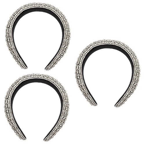 Beavorty Schmuck 3-Teiliges Stirnband Diamant-Haarband Damen-Kopf-Accessoires Dusch-Spa-Haarband Kristall-Dekor Haartaschentücher Für Frauen Vintage-Schmuck Für Frauen Breites von Beavorty