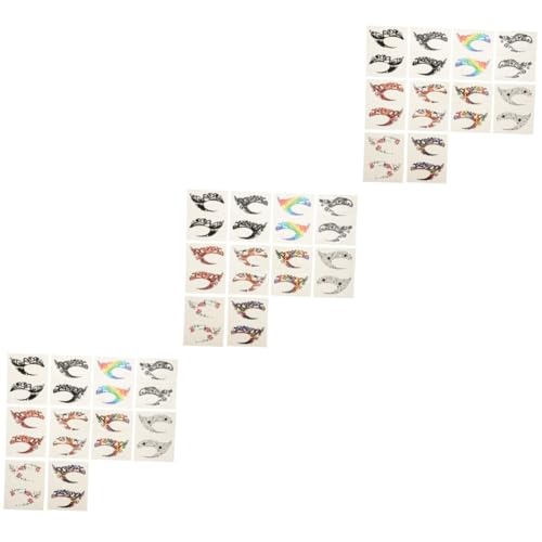 Beavorty 30 Paar Eyeliner-Lidschatten-Aufkleber Lidschattenschablonen für Augen Grusel Gesicht temporäre Lidschatten-Aufkleber Temporäre Halloween-Tattoos bilden Applikationen Papier von Beavorty