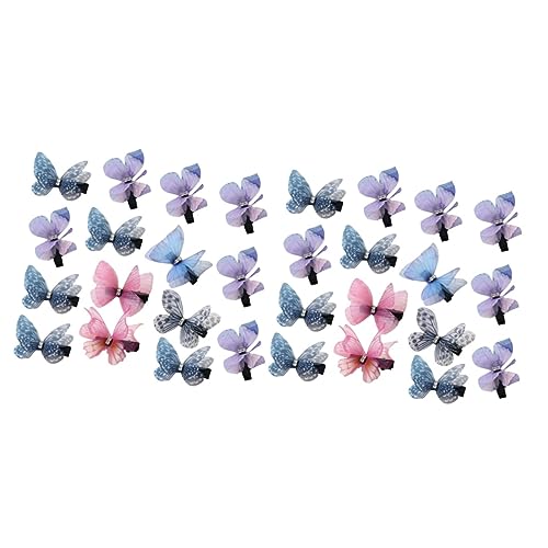 Beavorty 30 Stk Tüll Schmetterling Haarspange Dekorative Haarnadel Schöne Haaraccessoires Ästhetischer Haarschmuck Schnürsenkel-anhänger Süße Nadel Mini Stoff Chiffon Kind Mädchen Schmücken von Beavorty