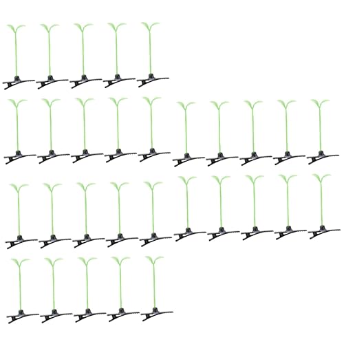 Beavorty 30 Stk Entenzahnclip Kopfbedeckungen Aus Bohnensprossen Sojasprossen-haarnadel Kleinkind Kleider Grüne Pflanzenhaarspangen Blattclips Haarnadel Spielzeugset Halloween Damen von Beavorty
