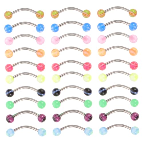 Beavorty 30stücke Augenbrauenringe Aus Edelstahl Für Körperpiercingschmuck Dekorativ Und Angenehm Zu Tragen Für Frauen von Beavorty