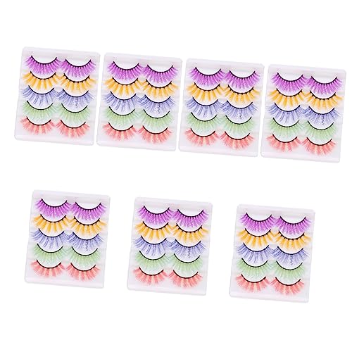 Beavorty 35 Paare Farbige Falsche Wimpern Kostüm Bekleidung Make-up Wimpern Simulation Wimper Zubehör Für Wimpernverlängerung Frauen Wimpern Fräulein Verlängern Nachahmung Von Sanft von Beavorty